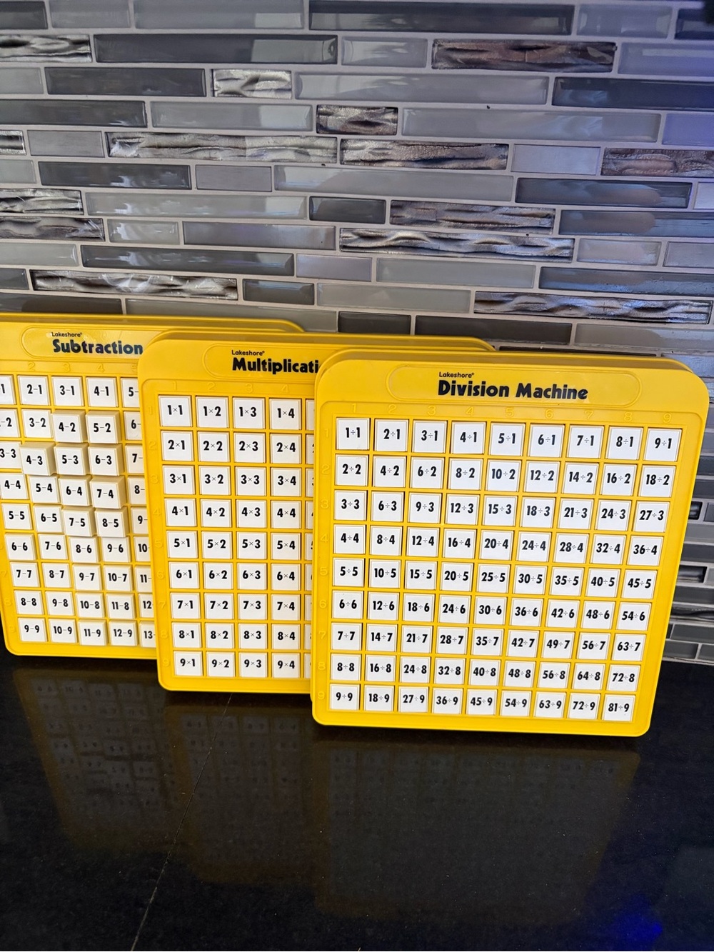 Lakeshore Math Tables Set - Division, Multiplication, Subtraction